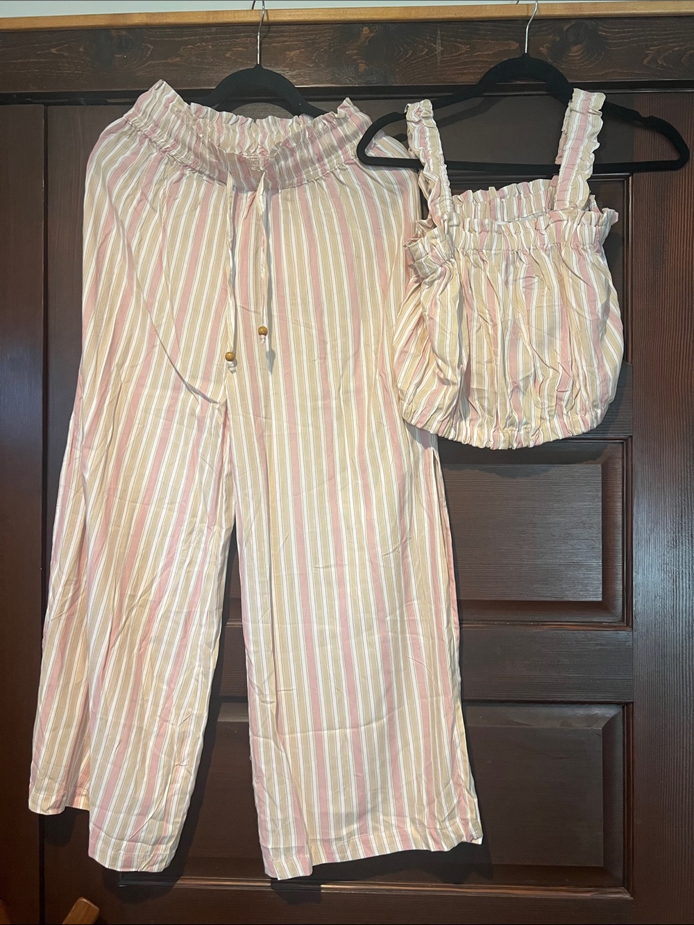 Women’s Pink & Cream Striped Set